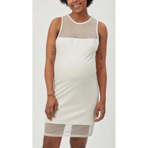Women's Stowaway Shadow Dot Maternity Dress Size Small White New !!!